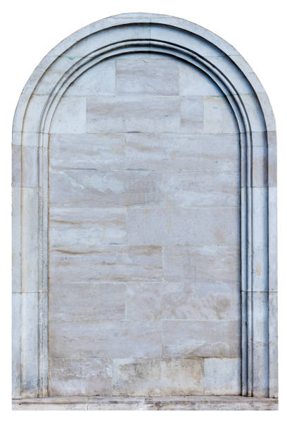 istock False window made of stone - frame in the form of an arched window, isolated 1190625527