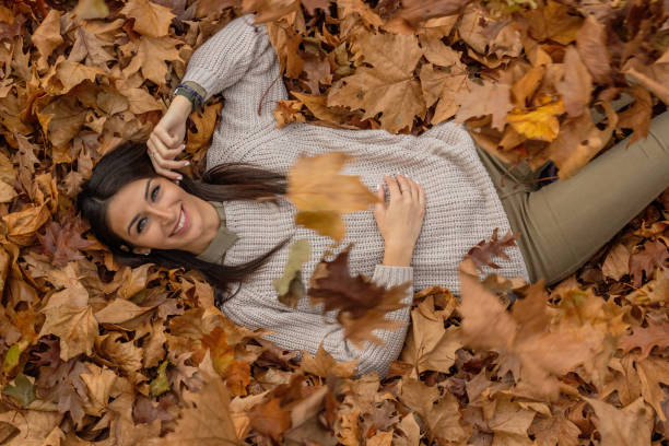 Autumn girl stock photo