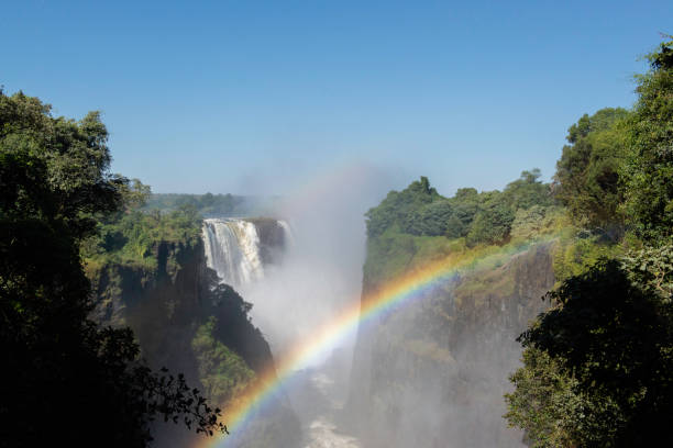 victoria tombe dans la belle lumière du soleil - victoria falls waterfall zimbabwe zambia photos et images de collection