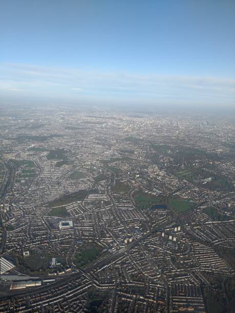 istock Aerial view from plane of London 1190630982