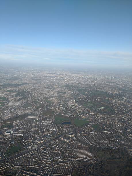 istock Aerial view from plane of London 1190630992