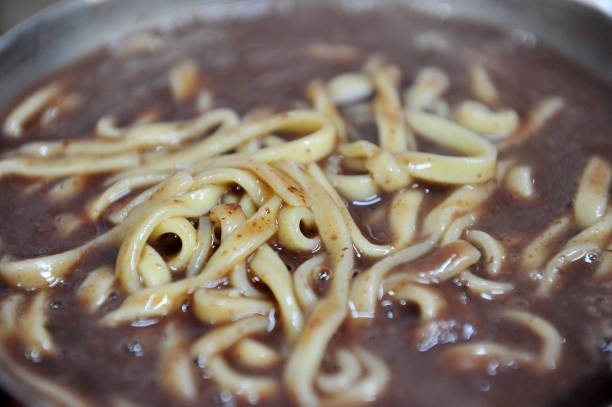 istock Pat kalguksu,  Noodle Soup with Red Beans 1190632454