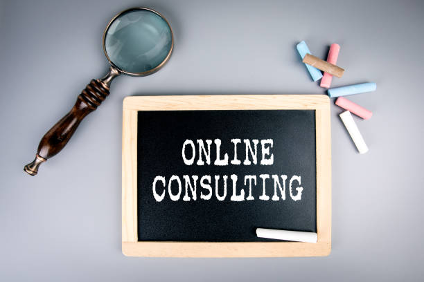 istock Online Consulting. Education, service, marketing and communication concept 1190633544