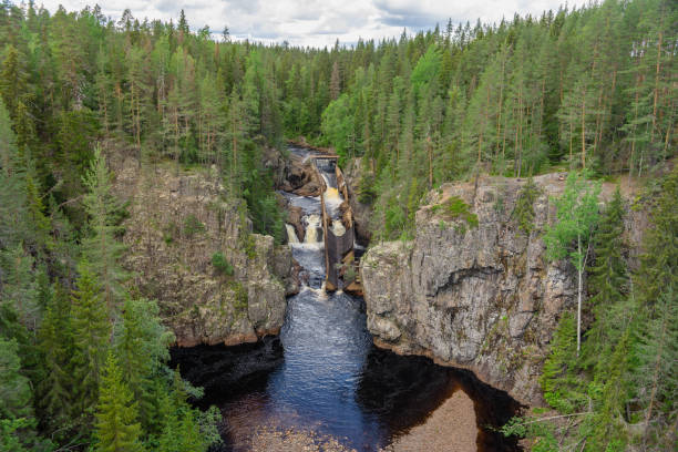 istock River or creek in Sweden earlier used for timber floating 1190636848
