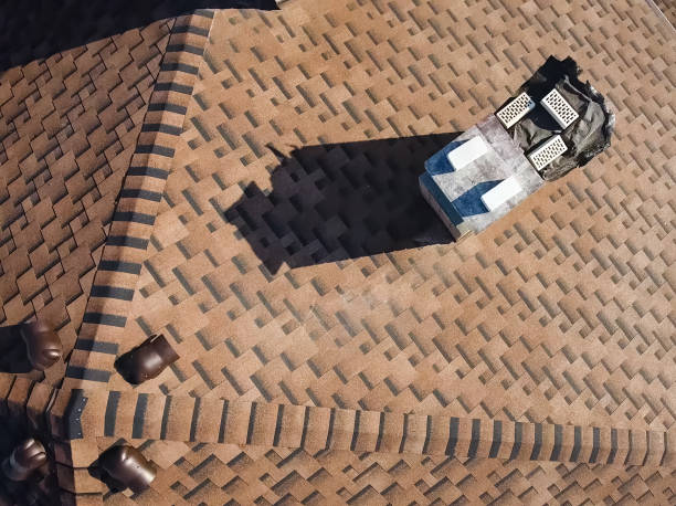 istock Bituminous tile for a roof. House with a roof from a bituminous 1190641409
