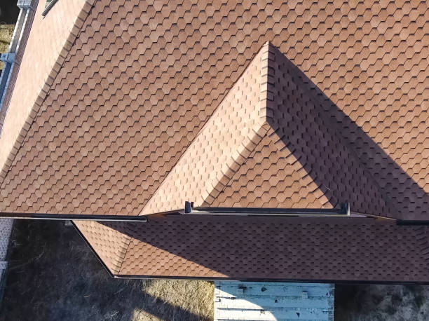 istock Bituminous tile for a roof. House with a roof from a bituminous 1190642891