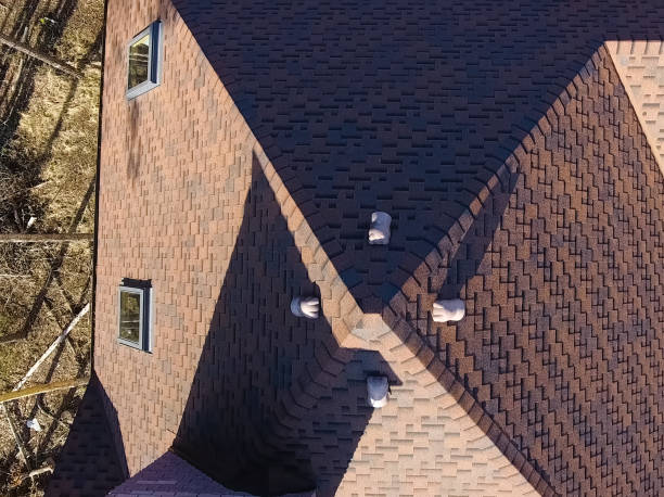 istock Bituminous tile for a roof. House with a roof from a bituminous 1190643221