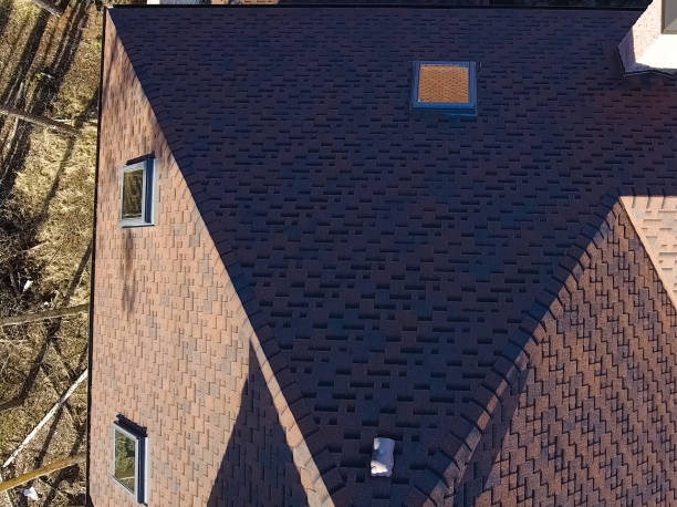 istock Bituminous tile for a roof. House with a roof from a bituminous 1190643235