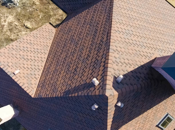 istock Bituminous tile for a roof. House with a roof from a bituminous 1190643288