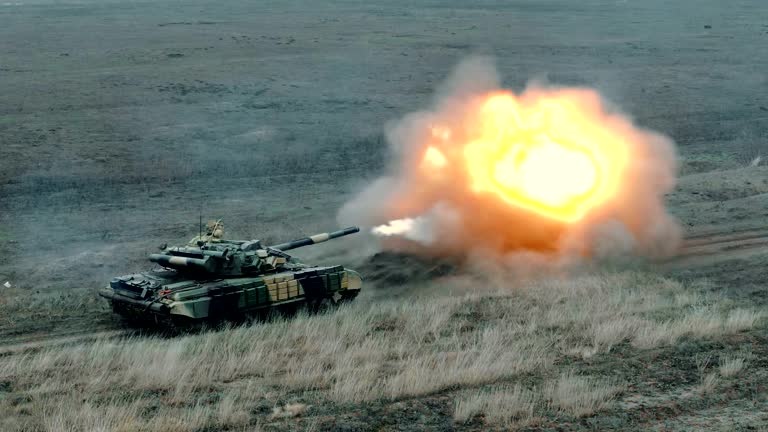 Artillery tank shoots