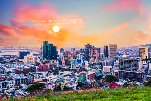 Cape Town city twilight during sunset