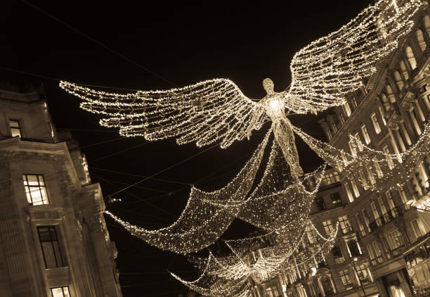 Nizhny Novgorod, Russia. 5 January 2021: Bolshaya Pokrovskaya street decorated for New Year and Christmas holidays