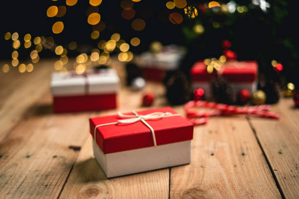 istock Christmas gift- Pine cones and branches  On the wood 1190651973