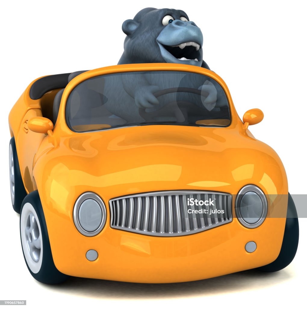 Gorila divertido - Ilustração 3D - Foto de stock de Animal royalty-free Gorila divertido - Ilustração 3D - Foto de stock de Animal royalty-free
