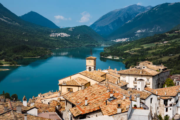 istock Barrea, Italy: the Historical Typical Village seen from Top with Landscape 1190657898