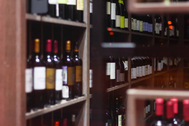 istock wine Vault shop showcase.grapevine vintage bottles quality 1190659103
