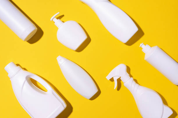 istock Plastic garbage collection on yellow background. Top view. Copy space. Flat lay. Stop plastic, recycling, separate collection of garbage concept 1190659544