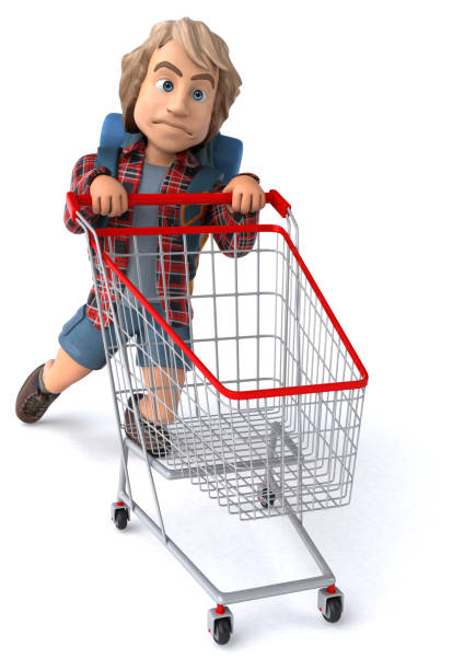 istock Man solo traveling backpacker - 3D Illustration 1190660903