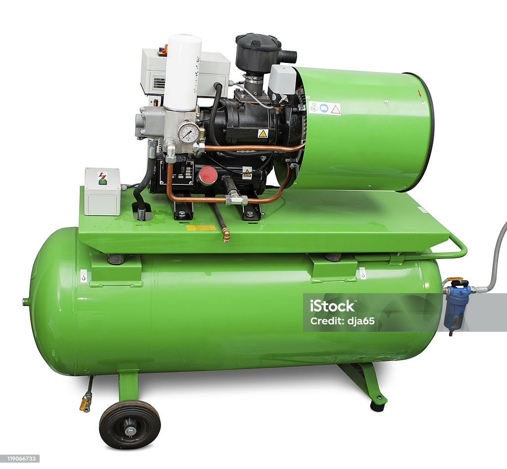 Modern industrial screw-type air compressor  Air Compressor Stock Photo