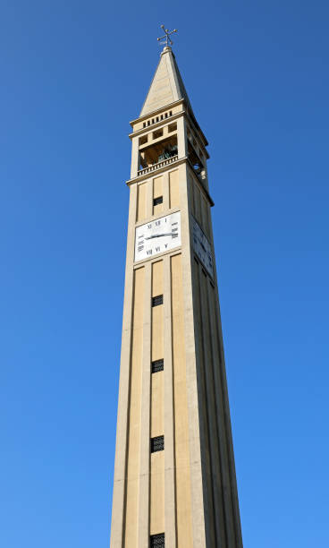 istock Very tall Bell Tower with Pyramidal spire with a square base and 1190667962