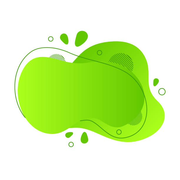 Abstract fluid design element Abstract fluid design element. Minimalistic background for text. Wavy bubble banner, poster clipart with lines, dots. Gradient liquid green flat shape. Geometric color illustration. Isolated vector energy conservation posters drawing stock illustrations
