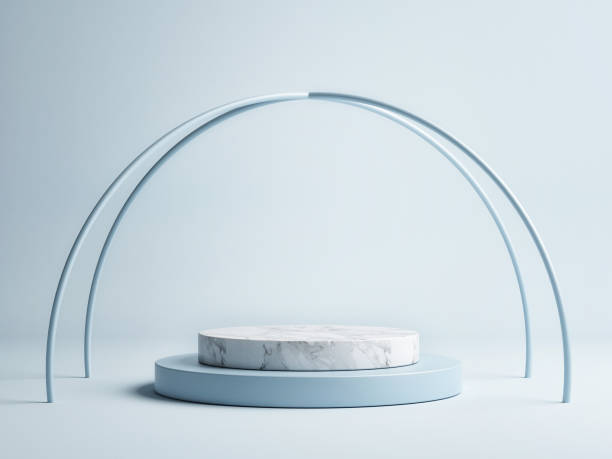 istock Mock up  podium for products with blue background, 3d render, 3d illustration 1190673363