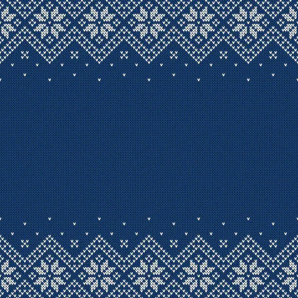 Vector illustration of Knitted sweater background with copyspace. Vector seamless pattern.