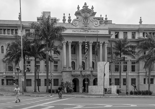 Sao Francisco square, Sao Paulo city, Sao Paulo state, Brasil - October 07, 2019:Law higher education institution  from Sao Paulo city.