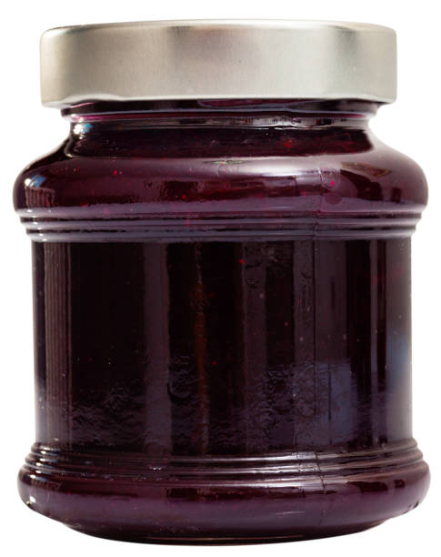 istock Blueberry jam in glass jar 1190681445