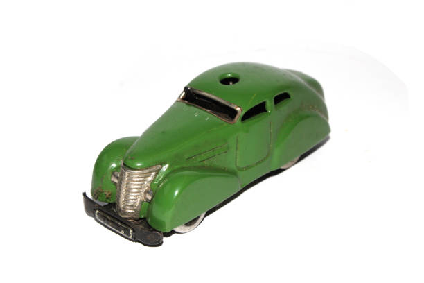istock Vintage Toy Car In Green On White Background 1190686478