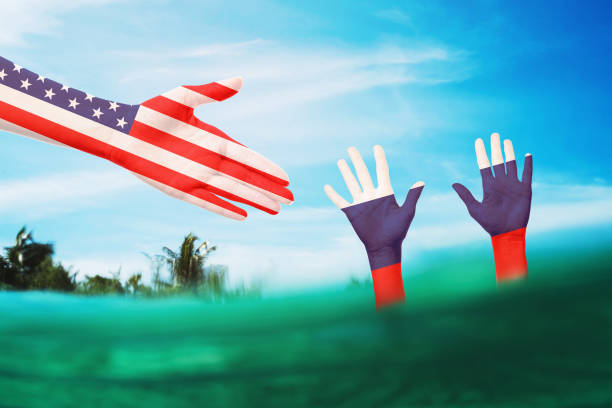 istock Russian assistance from American colleagues in a difficult situation. International relationships 1190688849