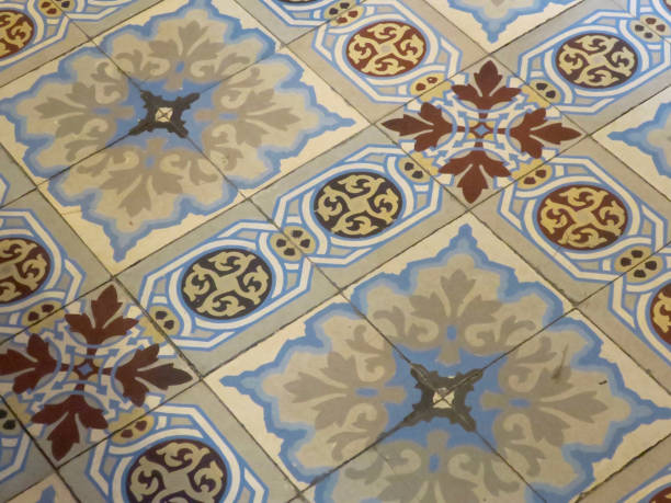 istock antique tiled floor with a floral pattern in a bookshop in Antwerpen 1190689708