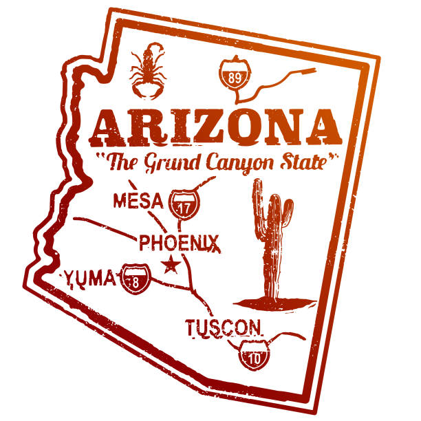 Vintage Arizona Travel Stamp