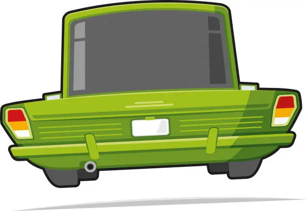 Vector illustration of Back view car