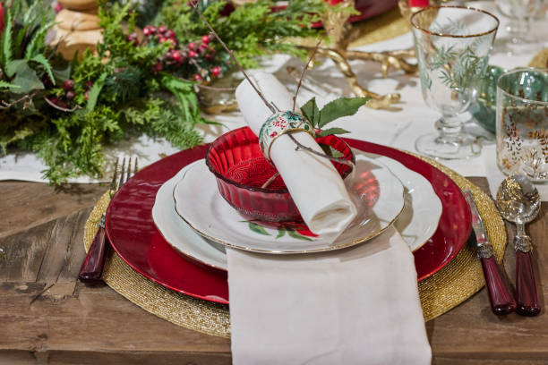 istock christmas dinner with glasses and ornaments 1190707426