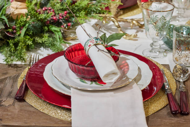 istock christmas dinner with glasses and ornaments 1190707440