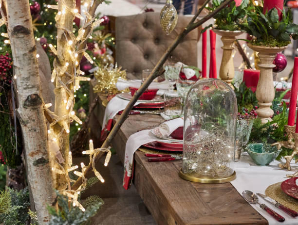 istock christmas dinner with glasses and ornaments 1190707448