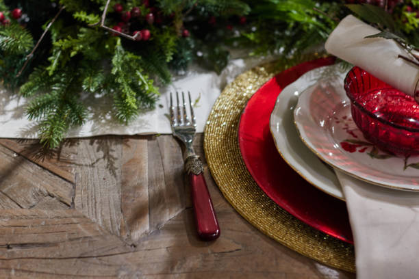 istock christmas dinner with glasses and ornaments 1190707455