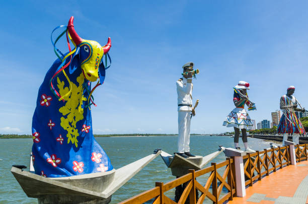 Monument to folklore Sergipano, sculptures of folklore characters located in Largo da Gente Sergipana. Aracaju, Sergipe, Brazil, November 15 - 2019: Monument to folklore Sergipano, sculptures of folklore characters located in Largo da Gente Sergipana. sao luis stock pictures, royalty-free photos & images
