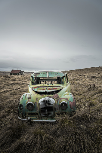 An abandoned car on the plains. SK, Canada.