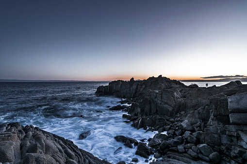 Seascape of Monterey Bay at Sunset in Pacific Grove, California, USA