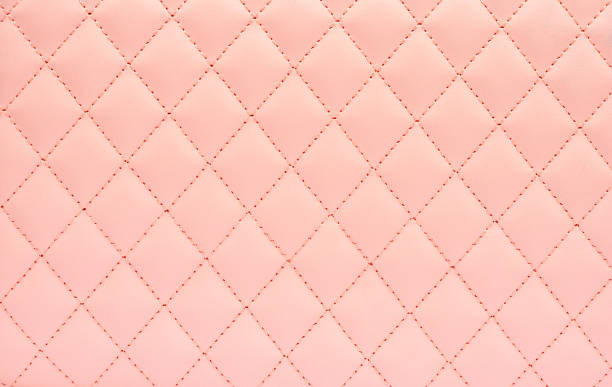 Natural Leather Background Colored In Pink And Sewn In The Form Of Rhombus  Stock Photo - Download Image Now - iStock