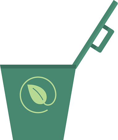 Vector illustration of a Compost bin with open lid icon on white background. Easy to edit vector eps 10.