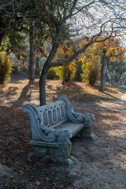 istock Stone bench on the Fonyod promenade 1190723178