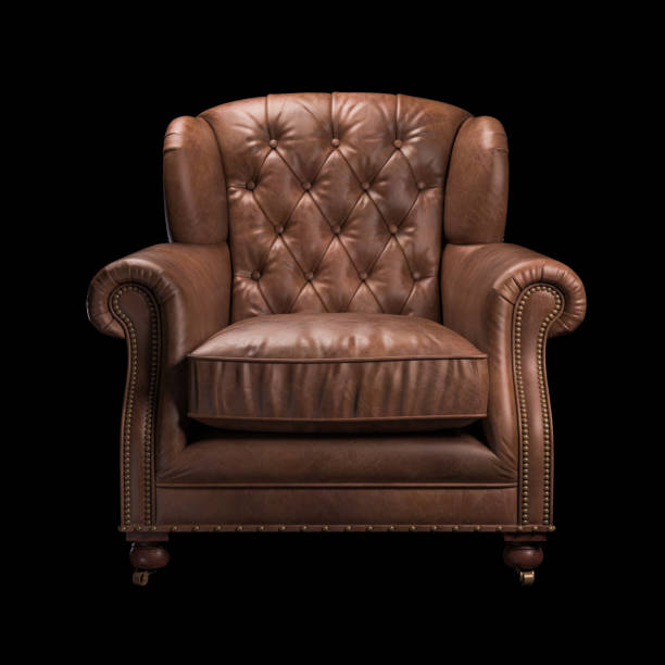 istock Luxury leather armchair scene. 3d rendering- illustration 1190724700