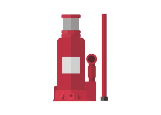 Car lifting jack simple illustration. Simple illustration of a car lifting jack. pallet jack handle stock illustrations