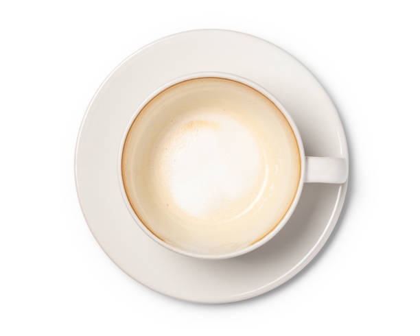 istock Empty coffee cup after drink isolated on  white background, Top view,  With clipping path. 1190745706