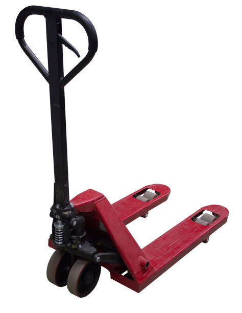 istock Red hand pallet hydraulic truck 1190746617