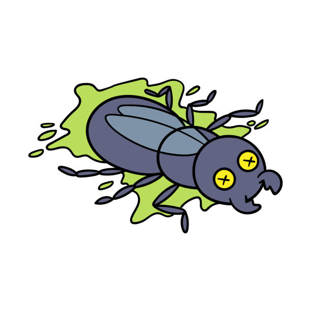 cartoon squished owad lub bug ilustracja - hands covering eyes illustrations stock illustrations