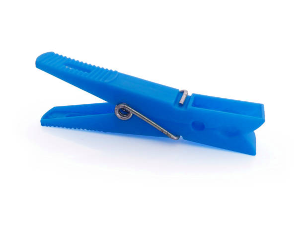 istock Blue plastic clothespin isolated on white background 1190750030